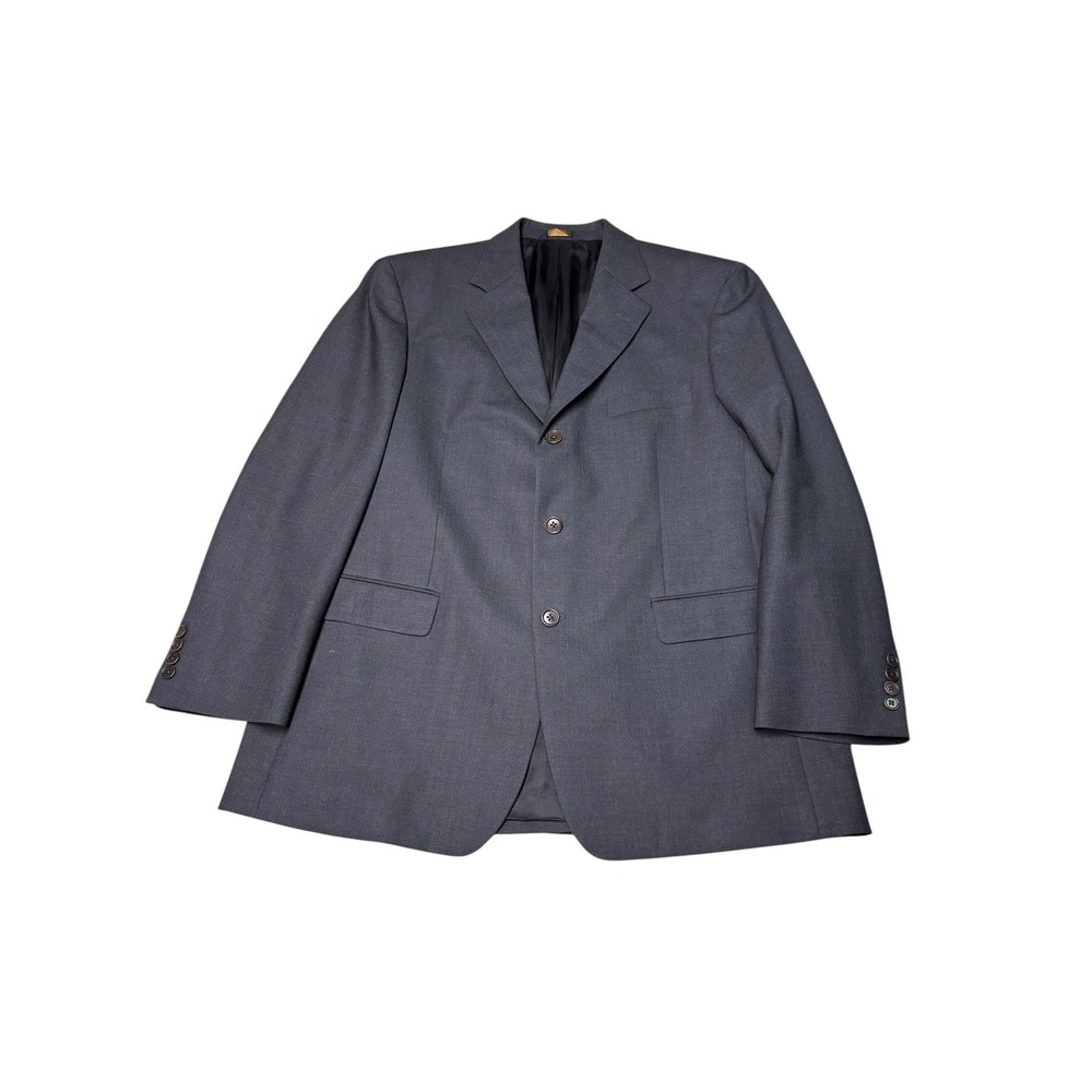 Brooks Brothers 346 Mens 43R Charcoal Gray Stretch Wool 3 Button Blazer Jacket